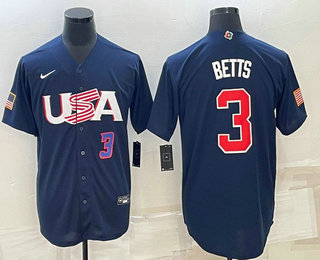Men's USA Baseball #3 Mookie Betts Number 2023 Navy World Baseball Classic Stitched Jersey,We sell and wholesale Men's USA Baseball #3 Mookie Betts Number 2023 Navy World Baseball Classic Stitched Jersey on line form chian!